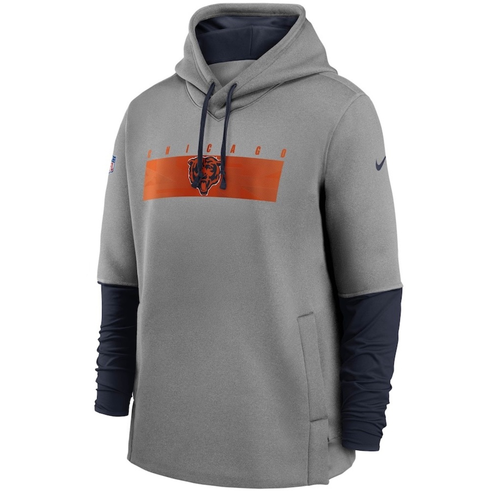 Men’s Nike Heathered NFL Chicago Bears Performance Pullover Hoodie size M